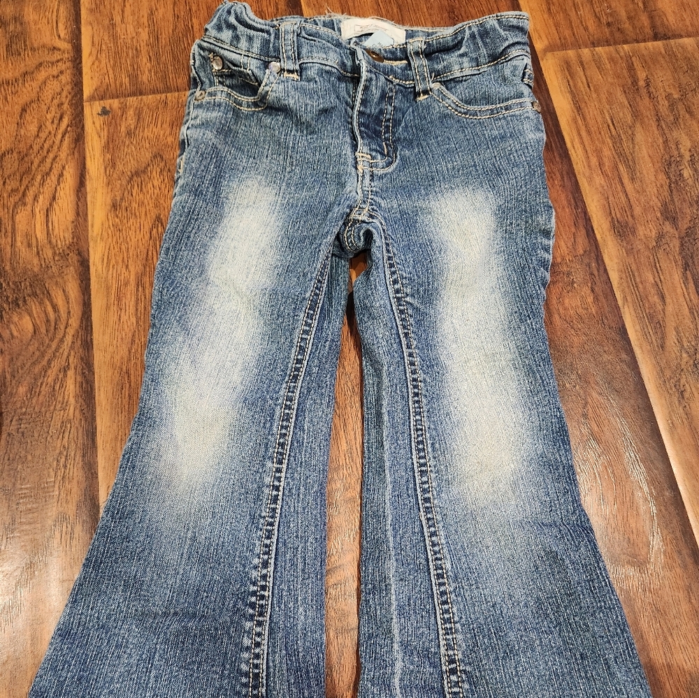 Baby buns gold sequin pocket flare leg jeans